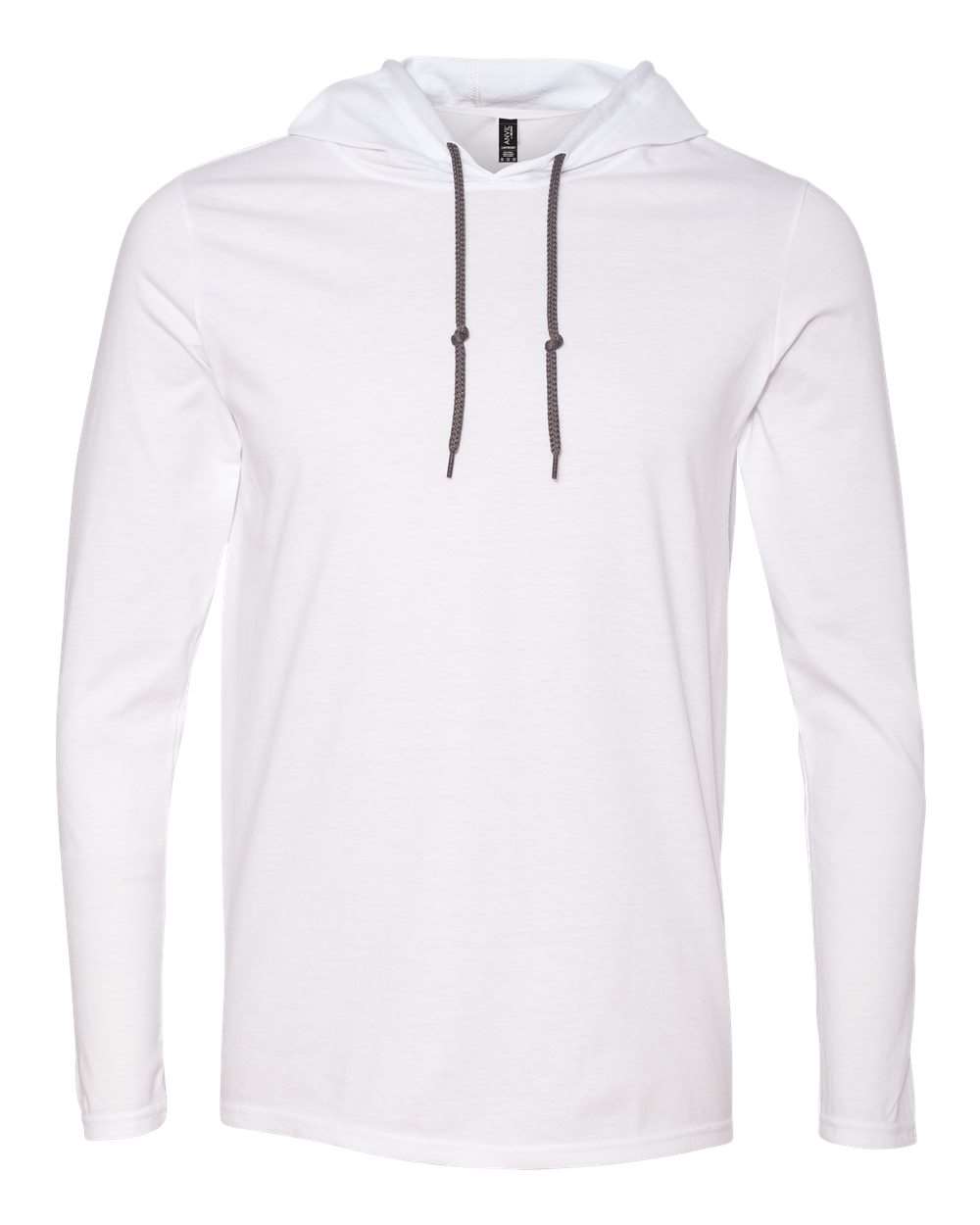 Gildan Unisex Softstyle® Lightweight Hooded Long Sleeve T-Shirt - 987 - White/ Dark Grey