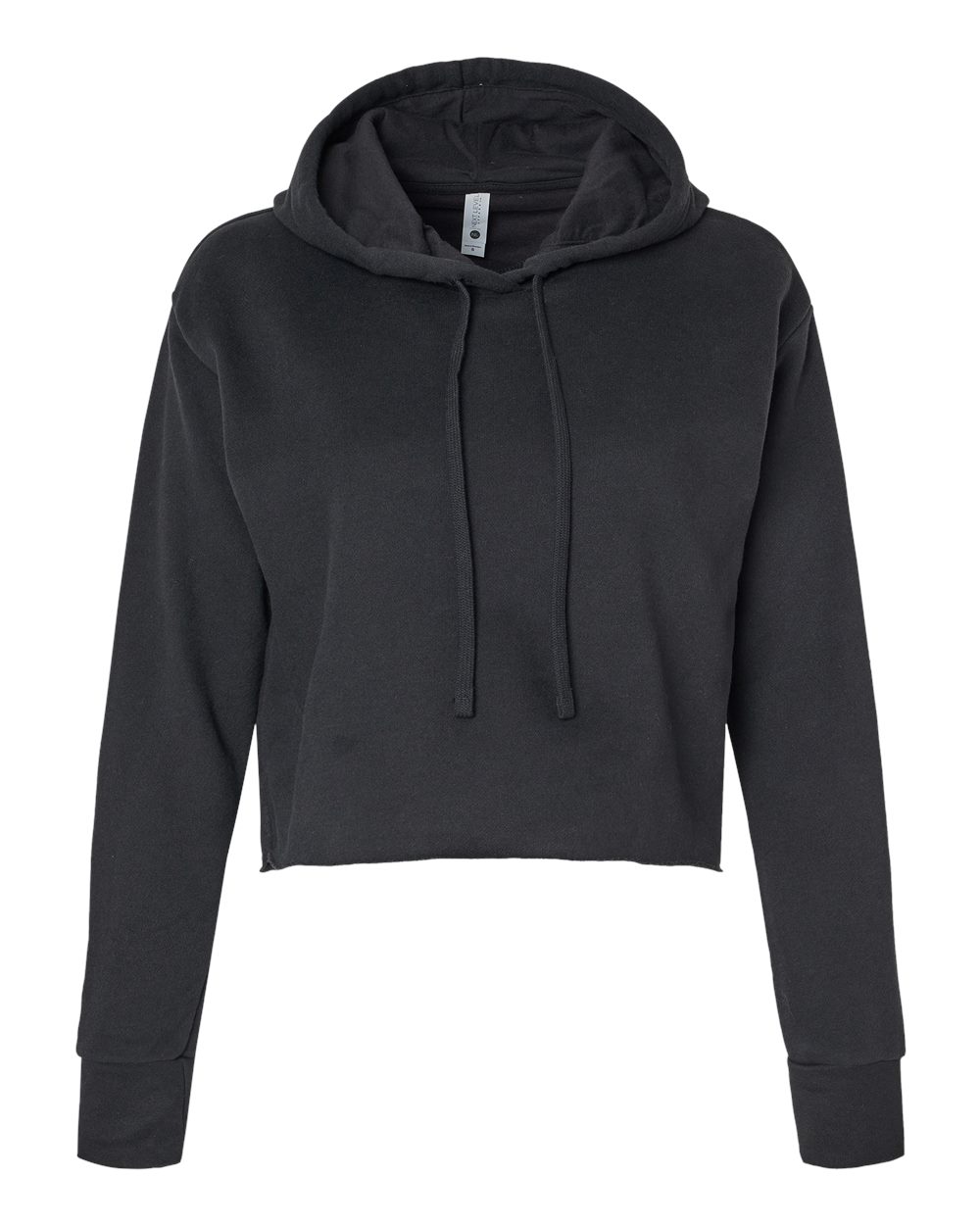 Next Level Women's Laguna Sueded Raw Edge Crop Hoodie Sweatshirt - 9384 - Black