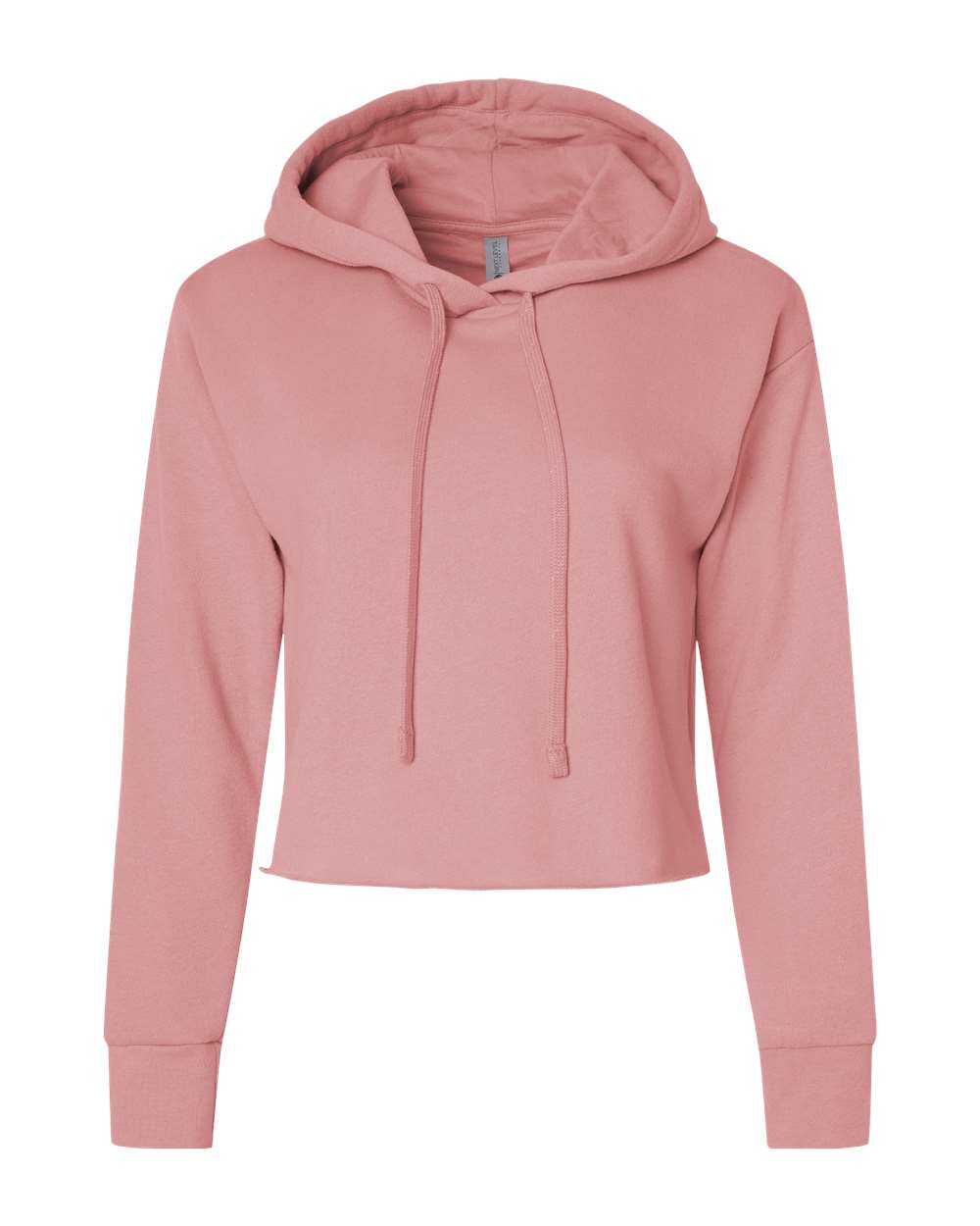 Next Level Women's Laguna Sueded Raw Edge Crop Hoodie Sweatshirt - 9384 - Desert Pink