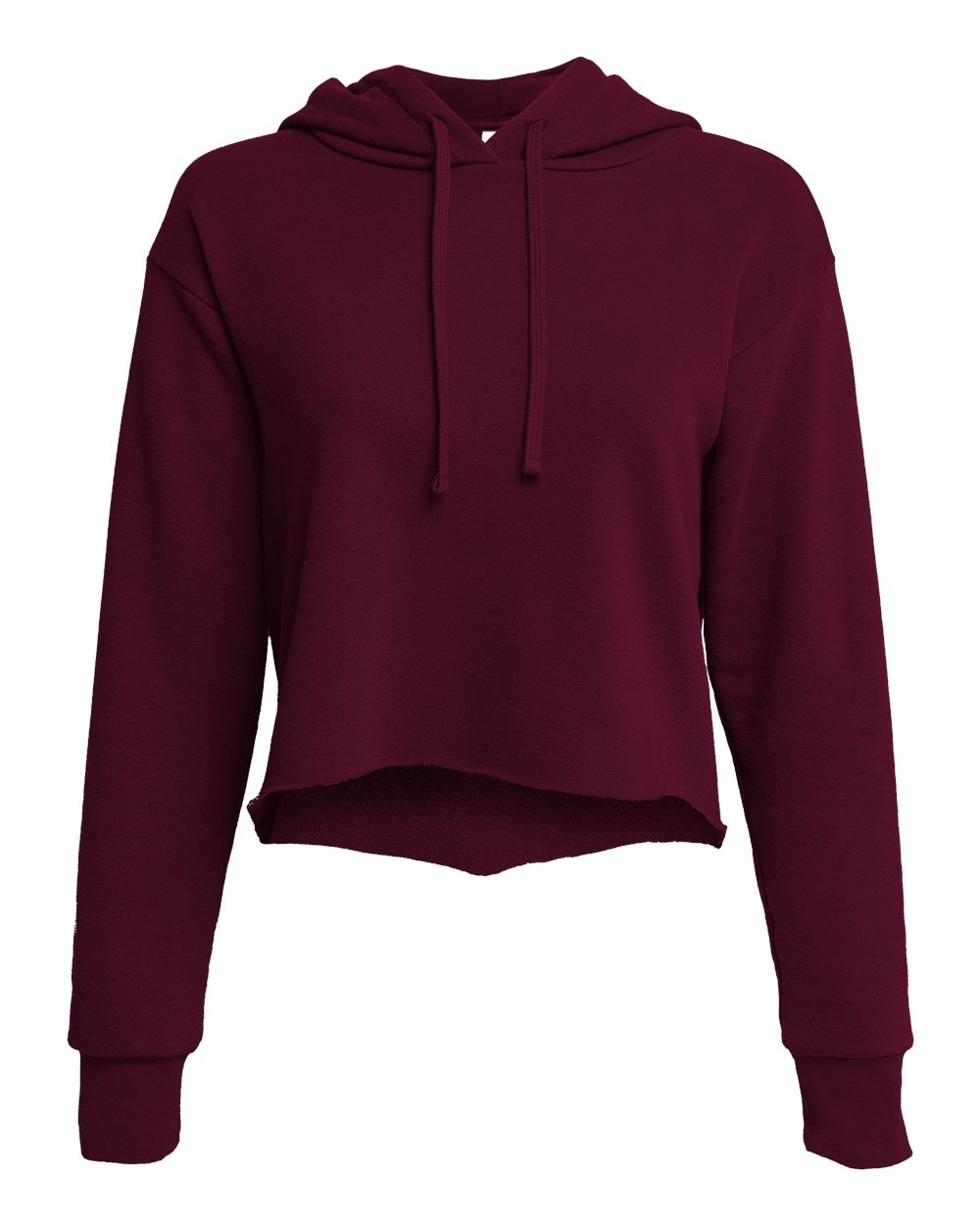 Next Level Women's Laguna Sueded Raw Edge Crop Hoodie Sweatshirt - 9384 - Maroon