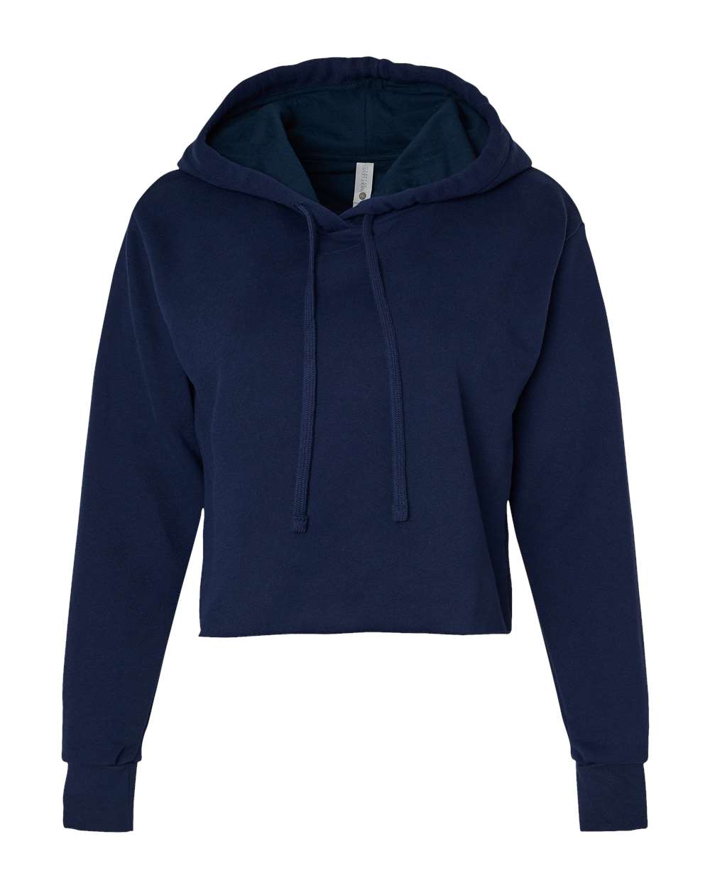 Next Level Women's Laguna Sueded Raw Edge Crop Hoodie Sweatshirt - 9384 - Midnight Navy