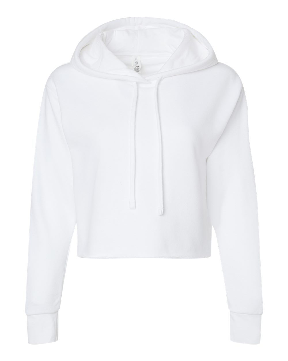 Next Level Women's Laguna Sueded Raw Edge Crop Hoodie Sweatshirt - 9384 - White