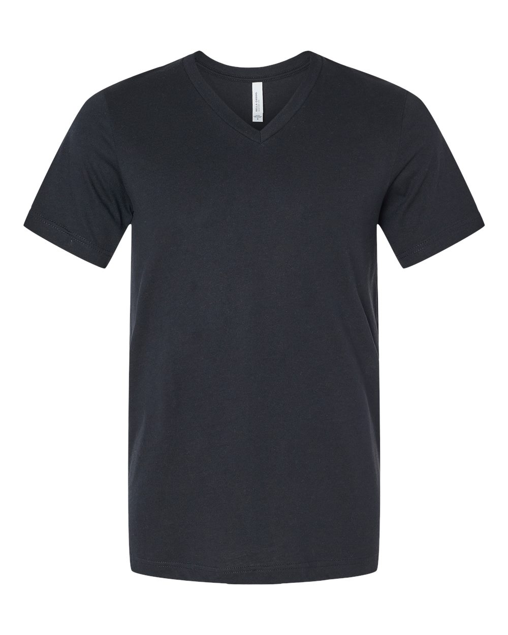 BELLA + CANVAS Unisex Heather CVC V-Neck Tee - 3005CVC - Solid Black Blend