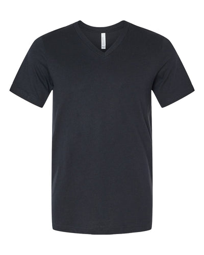 BELLA + CANVAS Unisex Heather CVC V-Neck Tee - 3005CVC - Solid Black Blend