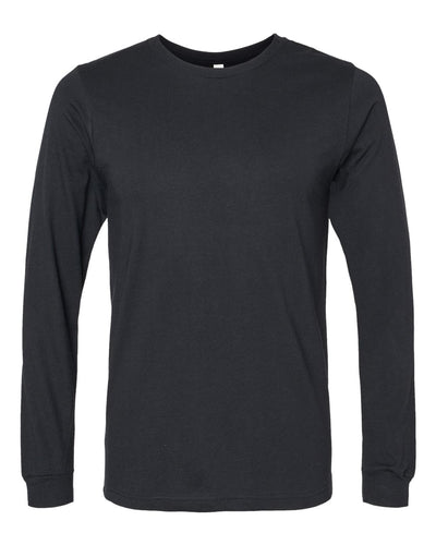 BELLA + CANVAS Heather CVC Long Sleeve Tee - 3501CVC - Solid Black Blend