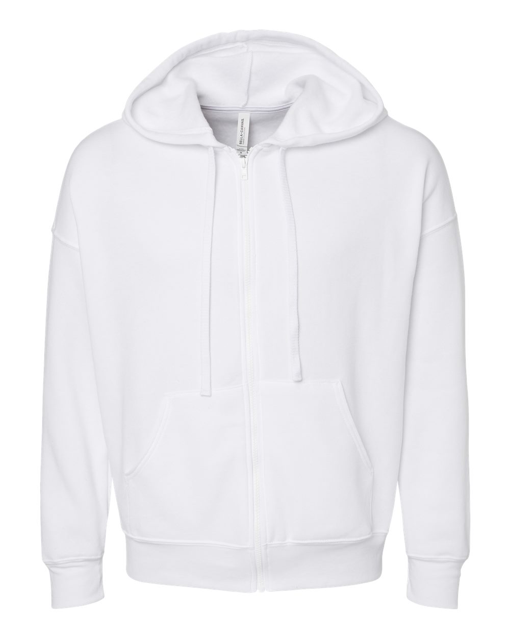 BELLA + CANVAS Unisex Sponge Fleece DTM Full-Zip Hoodie Sweatshirt - 3759 - White