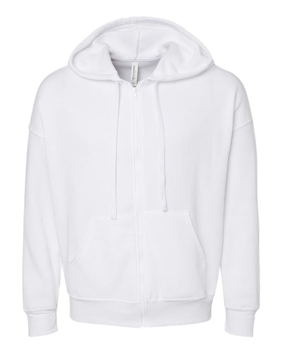 BELLA + CANVAS Unisex Sponge Fleece DTM Full-Zip Hoodie Sweatshirt - 3759 - White