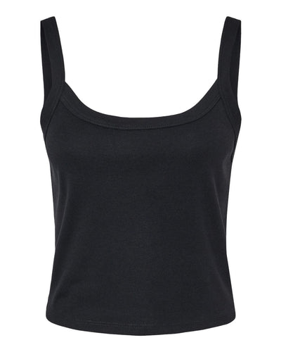 BELLA + CANVAS Women's Micro Rib Spaghetti Strap Tank - 1012 - Solid Black Blend