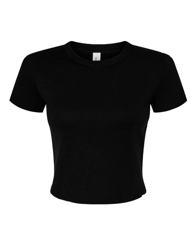 BELLA + CANVAS Women's Micro Rib Baby Tee - 1010 - Solid Black Blend