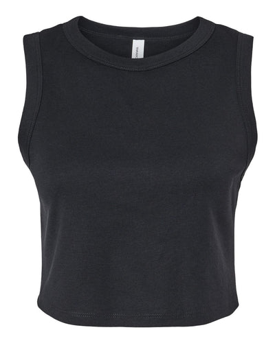 BELLA + CANVAS Women's Micro Rib Muscle Crop Tank - 1013 - Solid Black Blend