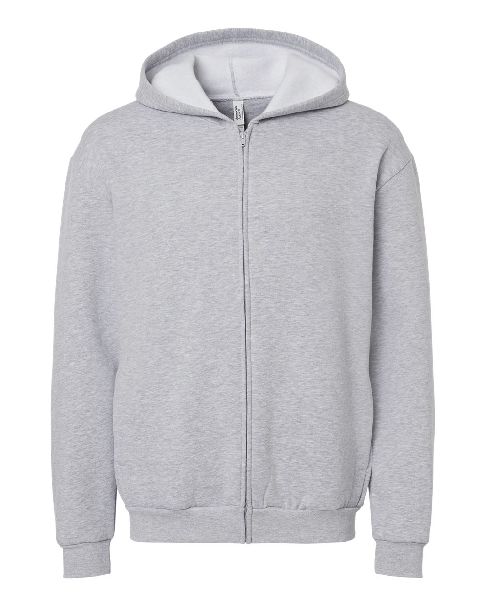 American Apparel Unisex ReFlex Fleece Full-Zip Hoodie Sweatshirt - RF497 - Heather Grey