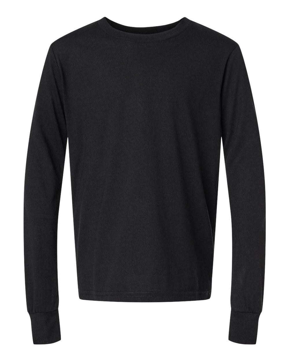 BELLA + CANVAS Youth Triblend Long Sleeve Tee - 3513Y - Solid Black Triblend