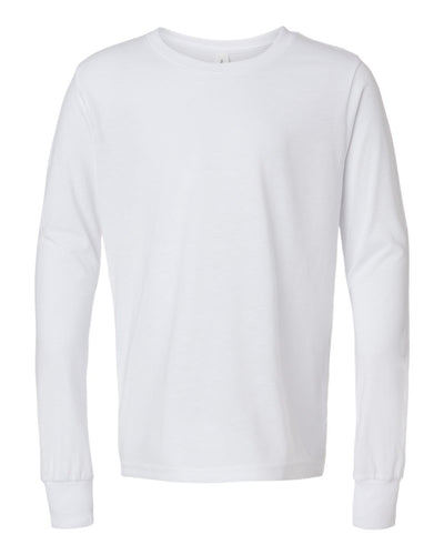 BELLA + CANVAS Youth Triblend Long Sleeve Tee - 3513Y - Solid White Triblend