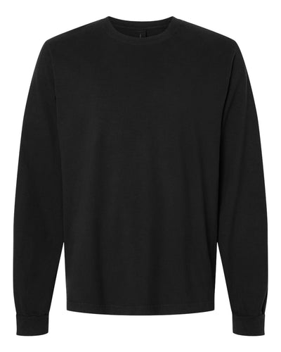 BELLA + CANVAS Unisex Heavyweight Garment-Dyed Long Sleeve Tee - 4851GD - Black