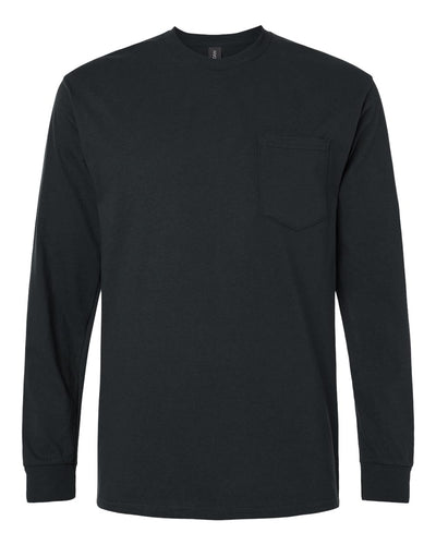 Gildan Unisex Ultra Cotton® Long Sleeve Pocket T-Shirt - 2410 - Black