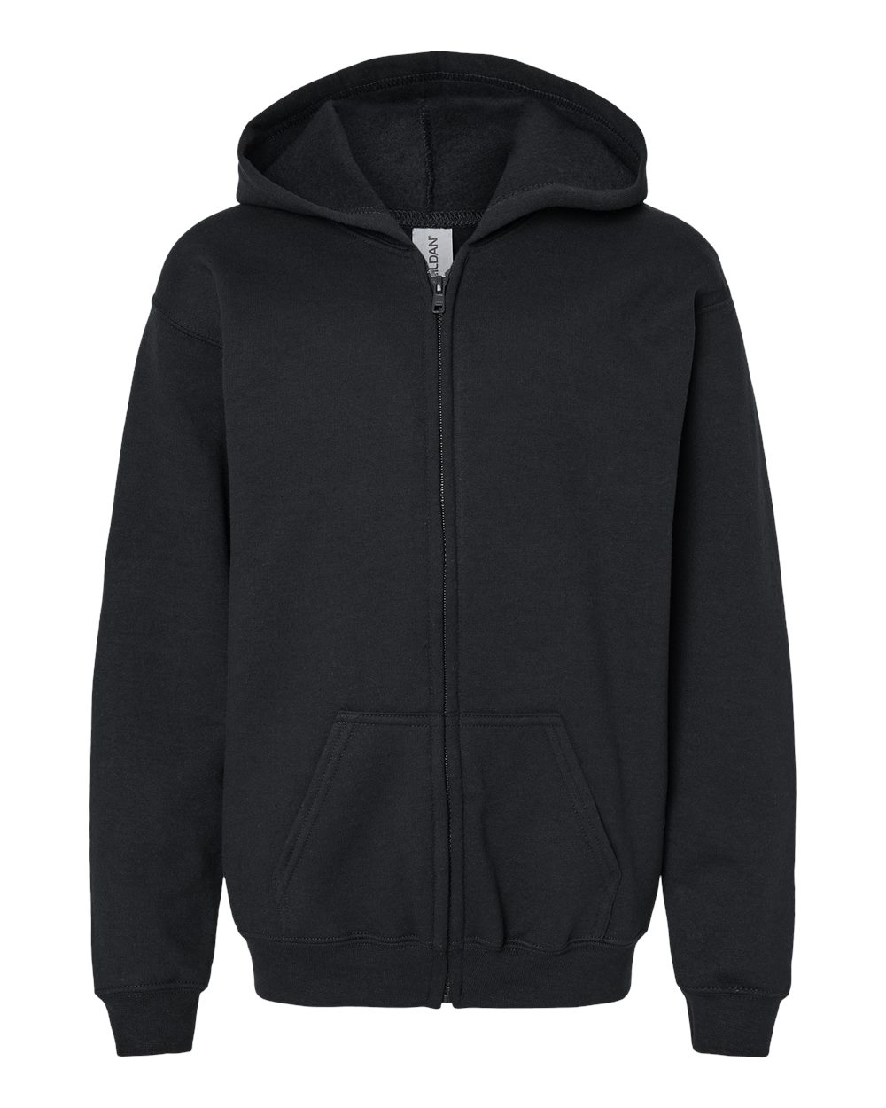 Gildan Youth Heavy Blend™ Full-Zip Hooded Sweatshirt - 18600B - Black