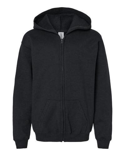 Gildan Youth Heavy Blend™ Full-Zip Hooded Sweatshirt - 18600B - Black