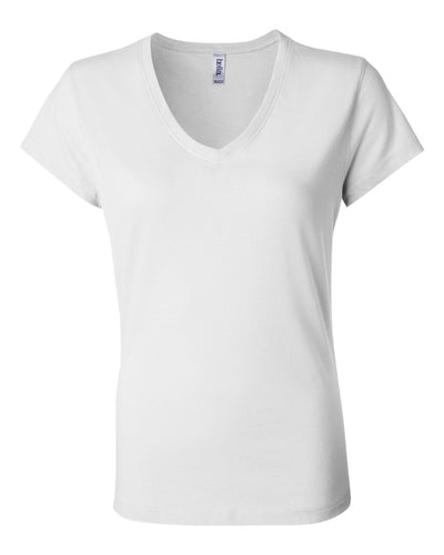 BELLA + CANVAS Women’s Jersey V-Neck Tee - 6005 - White