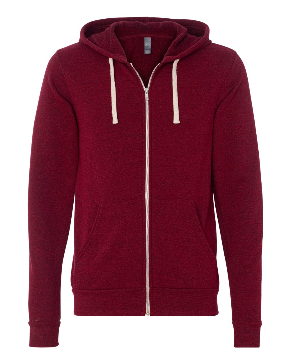 BELLA + CANVAS Unisex Triblend Sponge Fleece Full-Zip Hoodie Sweatshirt - 3909 - Cardinal Triblend