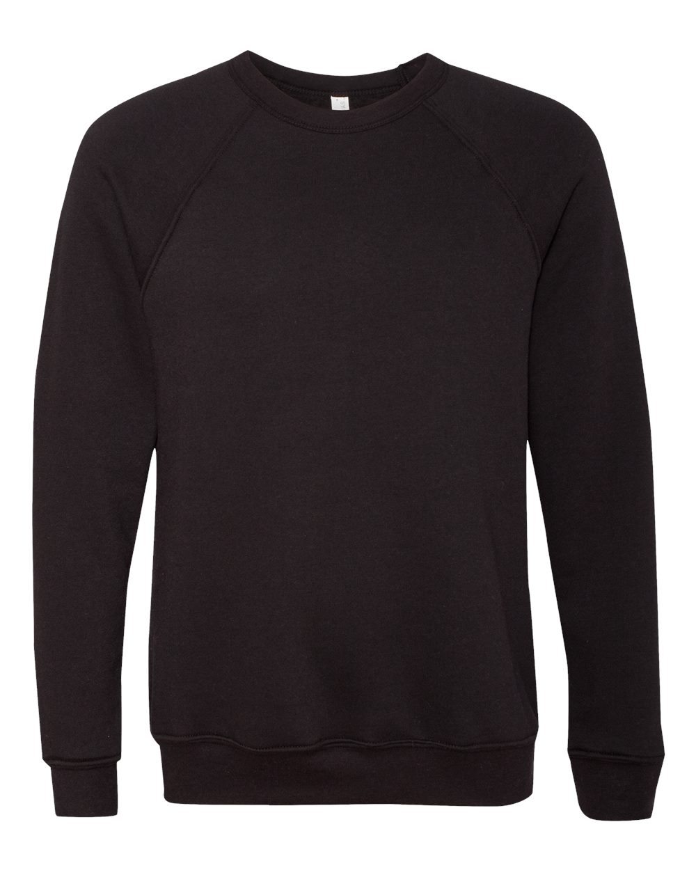 BELLA + CANVAS Unisex Sponge Fleece Raglan Crewneck Sweatshirt - 3901 - Black