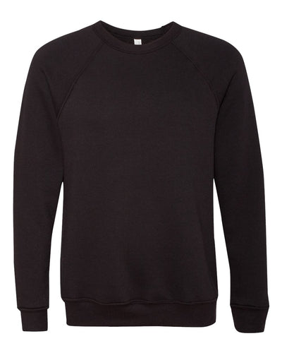 BELLA + CANVAS Unisex Sponge Fleece Raglan Crewneck Sweatshirt - 3901 - Black