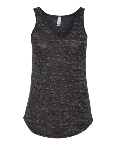 BELLA + CANVAS Women's Flowy V-Neck Tank - 8805 - Black Marble