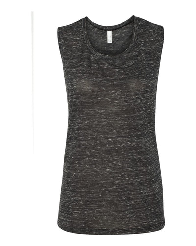 BELLA + CANVAS Women's Flowy Scoop Muscle Tank - 8803 - Black Marble