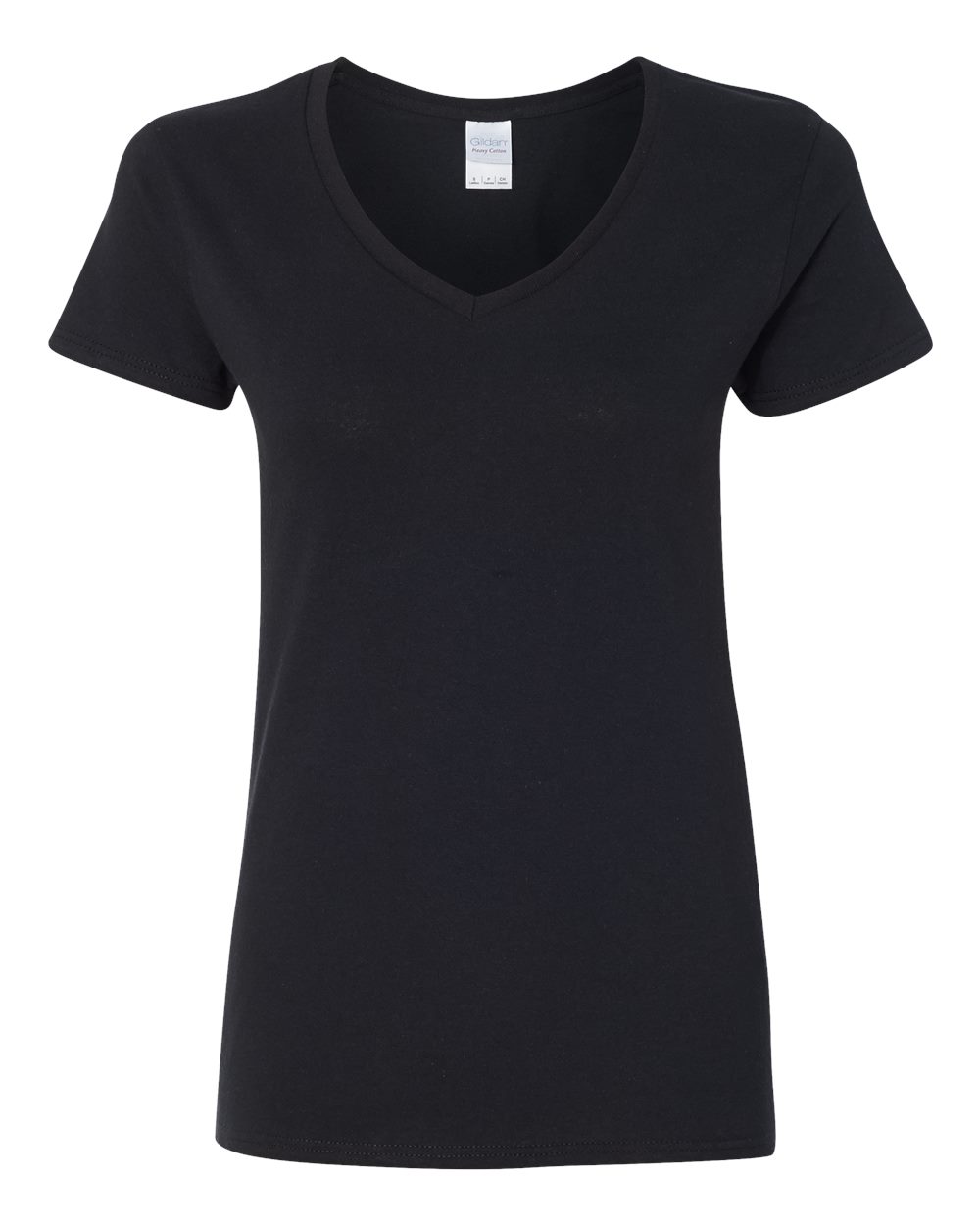 Gildan Women's Heavy Cotton™ V-Neck T-Shirt - 5V00L - Black