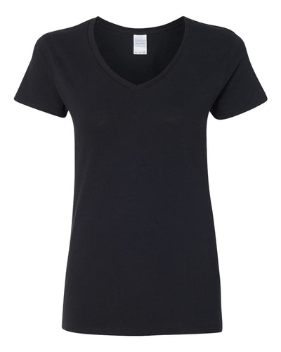 Gildan Women's Heavy Cotton™ V-Neck T-Shirt - 5V00L - Black