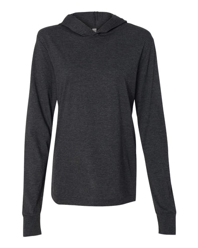 BELLA + CANVAS Unisex Jersey Hooded Long Sleeve Tee - 3512 - Charcoal Black Triblend