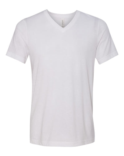 BELLA + CANVAS Unisex Triblend V-Neck Tee - 3415 - Solid White Triblend