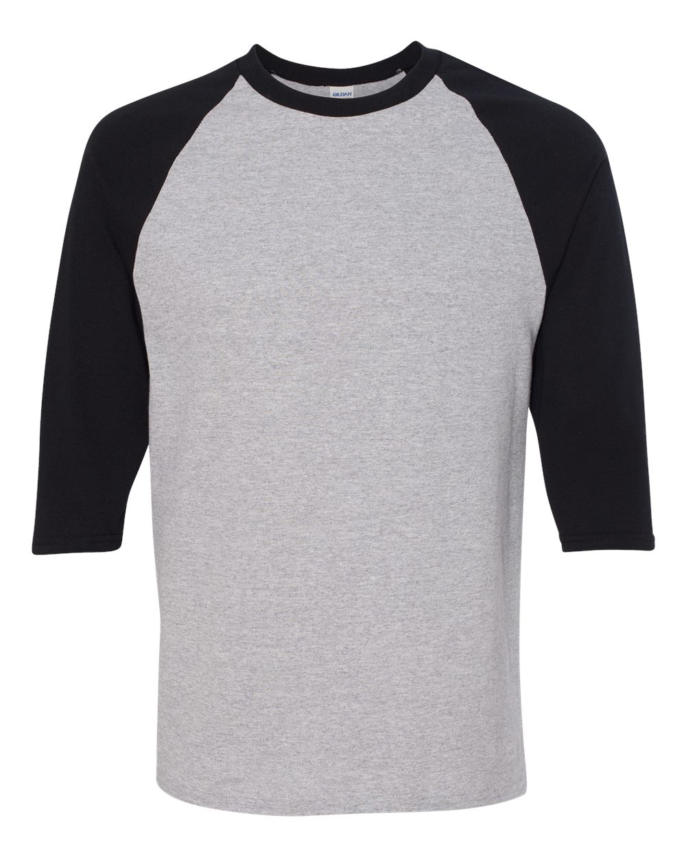 Gildan Unisex Heavy Cotton™ Raglan Three-Quarter Sleeve T-Shirt - 5700 - Sport Grey/ Black