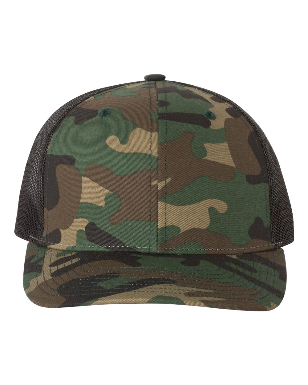 Richardson Printed Trucker Cap - 112P - Army Camo/ Black