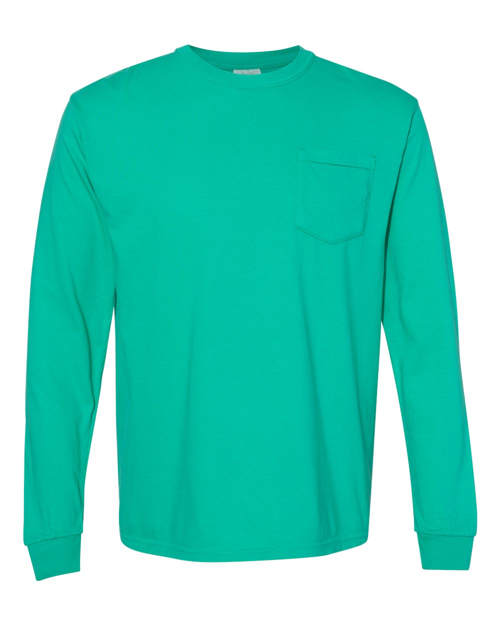 Comfort Colors Unisex Garment-Dyed Heavyweight Long Sleeve Pocket T-Shirt - 4410 - Island Green
