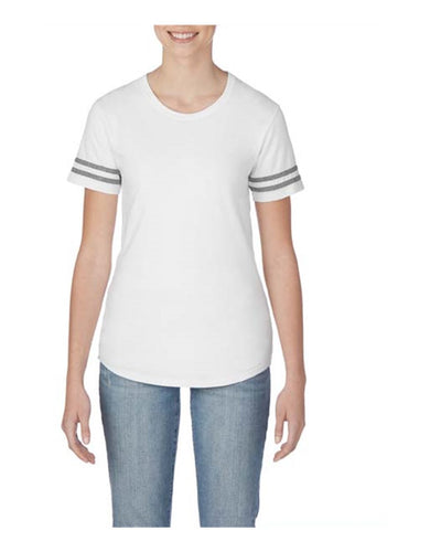 Gildan Women’s Victory T-Shirt - 500VTL - White/ Graphite Heather