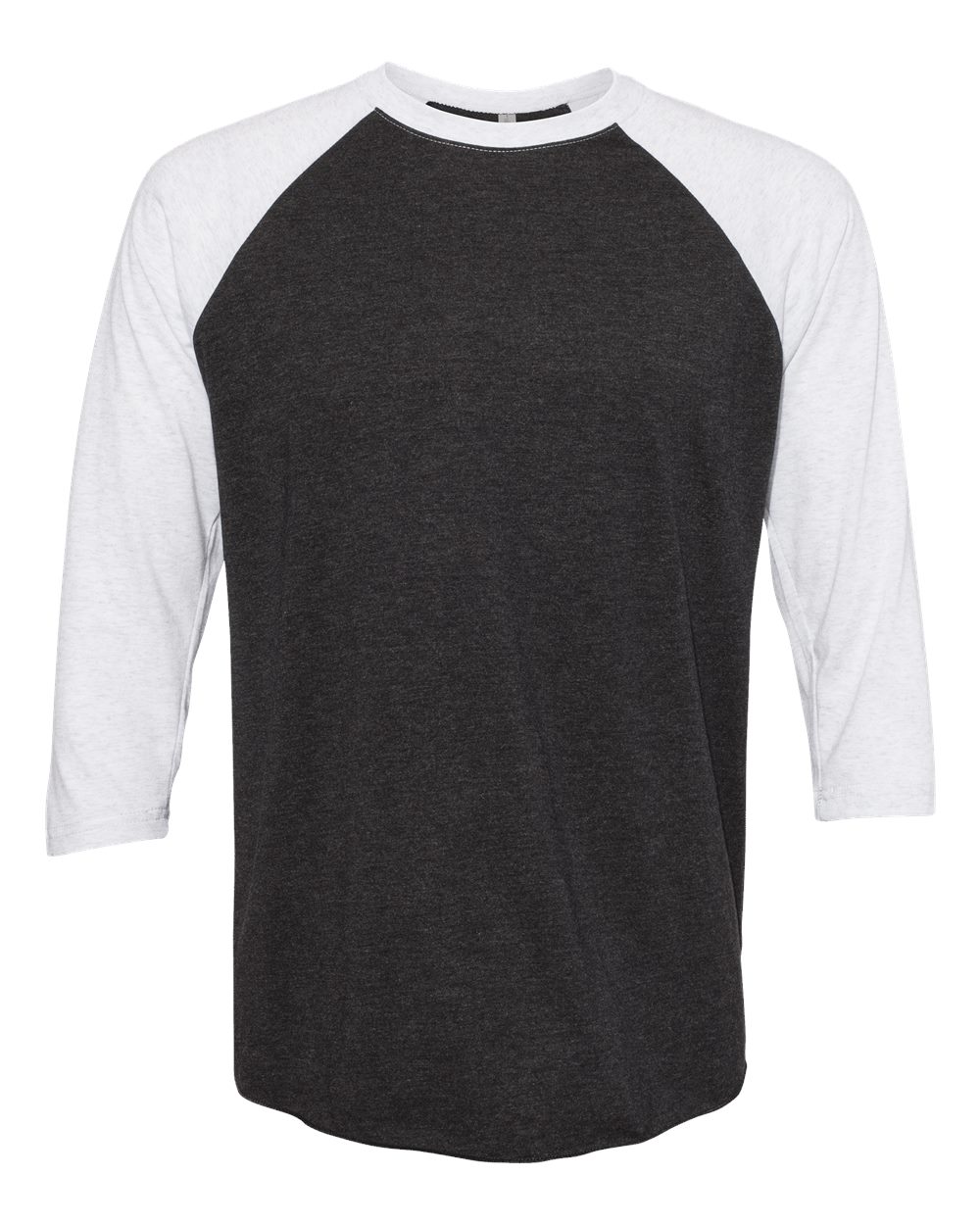 Next Level Unisex Triblend Three-Quarter Raglan T-Shirt - 6051 - Heather White/ Vintage Black