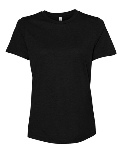 BELLA + CANVAS Women’s Relaxed Fit Heather CVC Tee - 6400CVC - Solid Black Blend