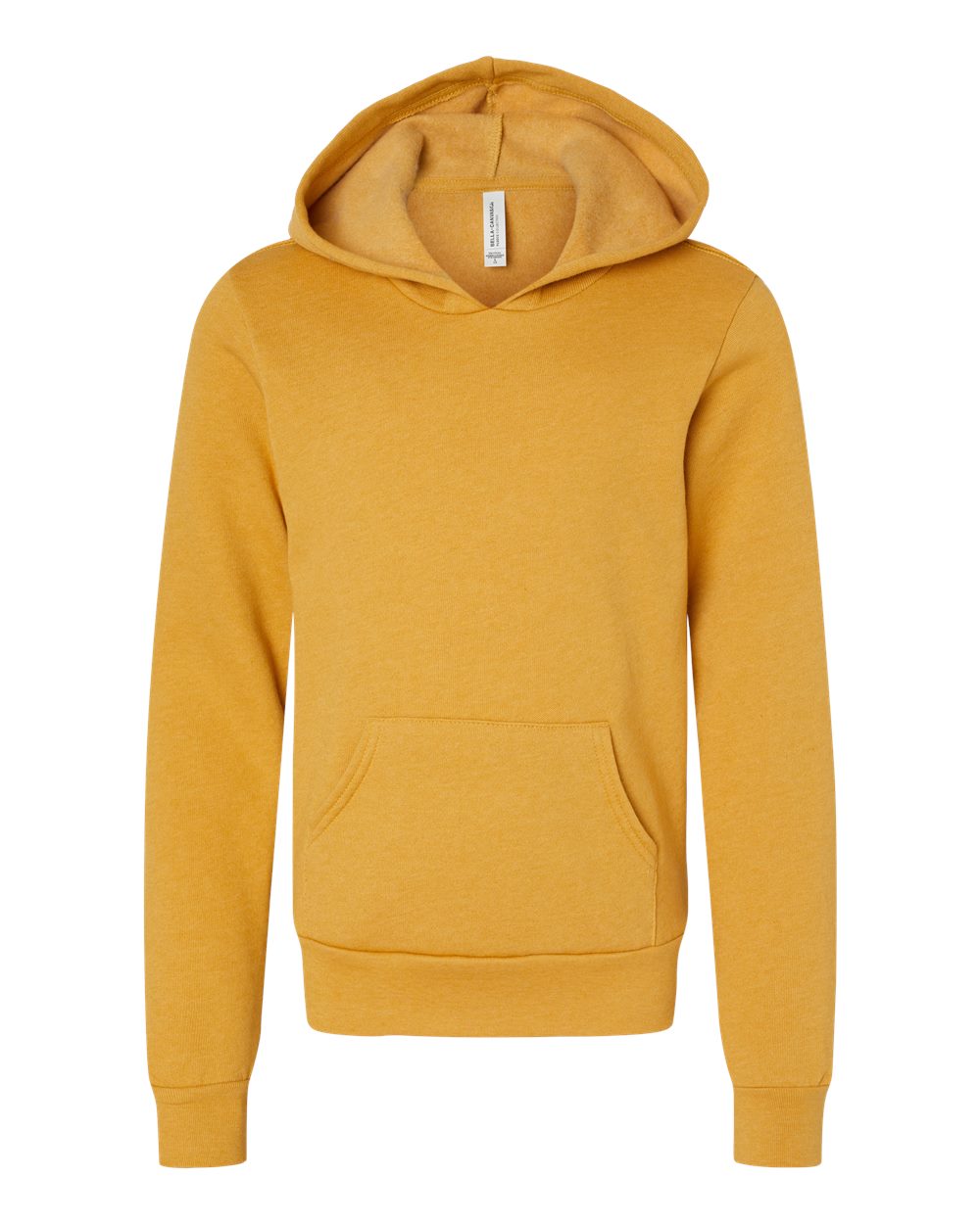 BELLA + CANVAS Youth Sponge Fleece Hoodie Sweatshirt - 3719Y - Heather Mustard