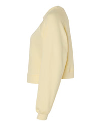 BELLA + CANVAS Women's Crop Raglan Fleece Crewneck Sweatshirt - 7505 - French Vanilla