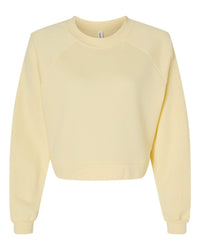 BELLA + CANVAS Women's Crop Raglan Fleece Crewneck Sweatshirt - 7505 - French Vanilla