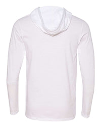 Gildan Unisex Softstyle® Lightweight Hooded Long Sleeve T-Shirt - 987 - White/ Dark Grey