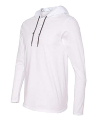 Gildan Unisex Softstyle® Lightweight Hooded Long Sleeve T-Shirt - 987 - White/ Dark Grey