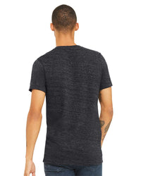 BELLA + CANVAS Unisex Textured Jersey V-Neck Tee - 3655 - Charcoal Black Slub