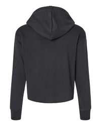 Next Level Women's Laguna Sueded Raw Edge Crop Hoodie Sweatshirt - 9384 - Black