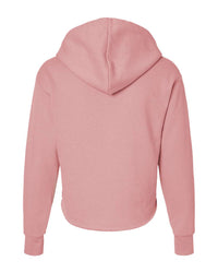 Next Level Women's Laguna Sueded Raw Edge Crop Hoodie Sweatshirt - 9384 - Desert Pink