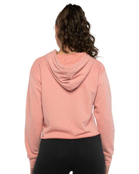 Next Level Women's Laguna Sueded Raw Edge Crop Hoodie Sweatshirt - 9384 - Desert Pink
