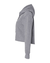 Next Level Women's Laguna Sueded Raw Edge Crop Hoodie Sweatshirt - 9384 - Heather Grey