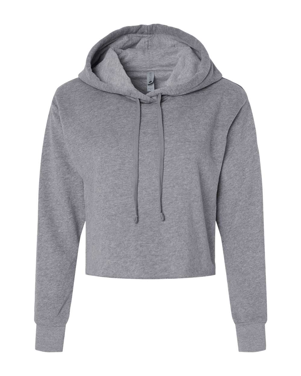 Next Level Women's Laguna Sueded Raw Edge Crop Hoodie Sweatshirt - 9384 - Heather Grey