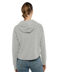 Next Level Women's Laguna Sueded Raw Edge Crop Hoodie Sweatshirt - 9384 - Heather Grey