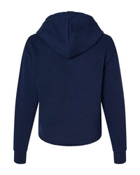 Next Level Women's Laguna Sueded Raw Edge Crop Hoodie Sweatshirt - 9384 - Midnight Navy